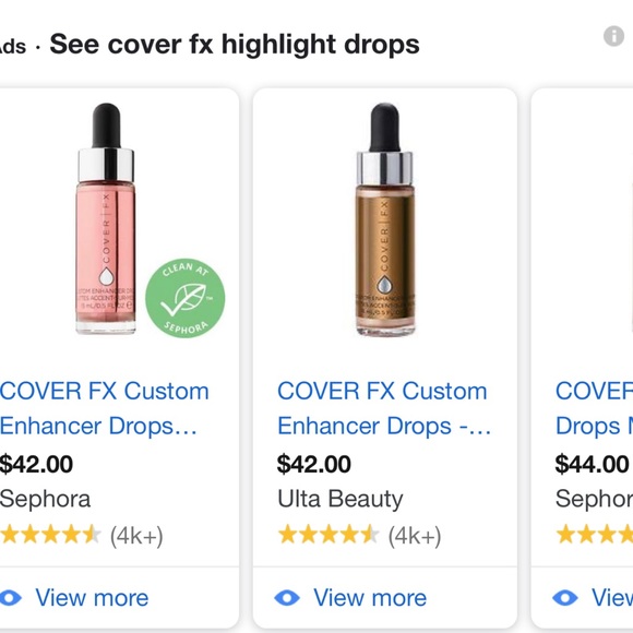 NIB Cover FX Glitter Highlighting Drops Nova - Picture 2 of 7